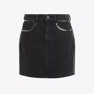 ALL SAINTS Winnie stud-embellished denim mini skirt